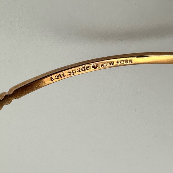 Kate Spade Rose Gold Cubic Zirconia CZ Bangle Bracelet Designer Casual - Picture 6 of 13